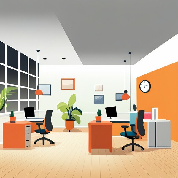 Flexible Office Space cartoon image 